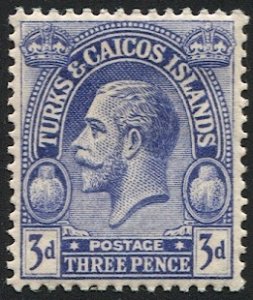 TURKS & CAICOS ISLANDS 1922 Sc 50 Mint LH  3d KGV  VF