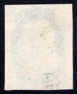 MOMEN: US STAMPS #6 IMPERF POS 91L4 USED PF CERT XF APP. LOT #96007