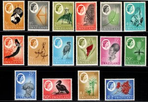 Swaziland Scott 92-107 MH* Complete 1962  QE2 Definitive set