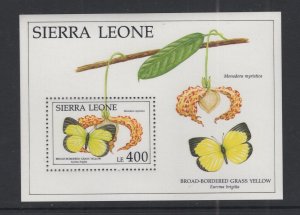 Sierra Leone #1407  (1991 Butterfly sheet) VFMNH CV $5.00