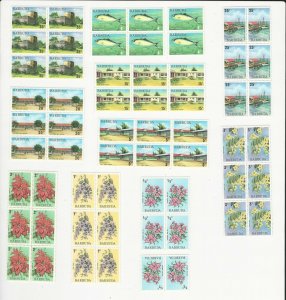 Barbuda, Postage Stamp, #170-175, 178-181 Blocks of 4+ Mint NH, 1974, JFZ