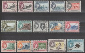 BRITISH VIRGIN ISLANDS 1956/62 SG 149/161 + 149a/150a USED