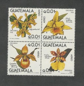 Guatemala, Postage Stamp, #C655a Block Mint NH, 1978 Flowers