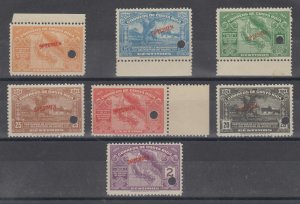 COSTA RICA 1924 GUANACASTE Sc 129-135 Mena S131-S137 FULL SET OVPTD SPECIMEN MNH 