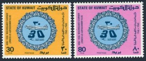 Kuwait 946-947, MNH. Michel 1032-1033. Kuwait Airways Corp-30, 1984. Planes.