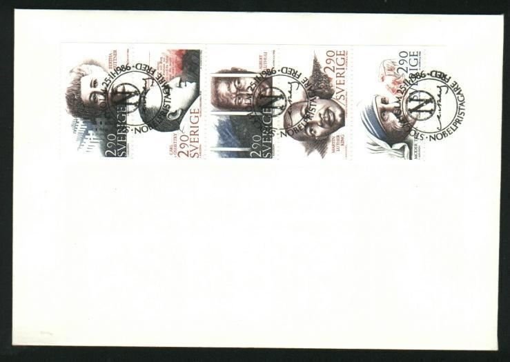 Sweden. FDC Nobel Peace 1986 With Booklet Panel. Engraver Martin Morck. 