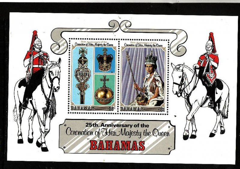 Bahamas-Sc#425a-unused NH sheet-QEII-25th Coronation-1978-