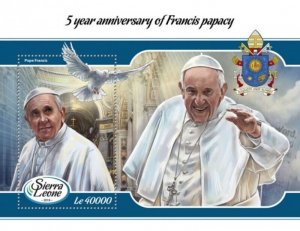 Sierra Leone - 2018 Pope Francis - Stamp Souvenir Sheet - SRL18016b