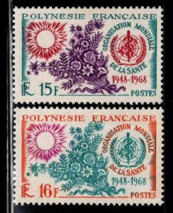 French Polynesia Scott 241-242 MNH** De La Sante WHO stamp  set CV$22