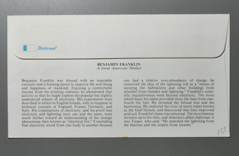 1690 FDC Combo w/ Canadian Issue 13¢  Benjamine Franklin