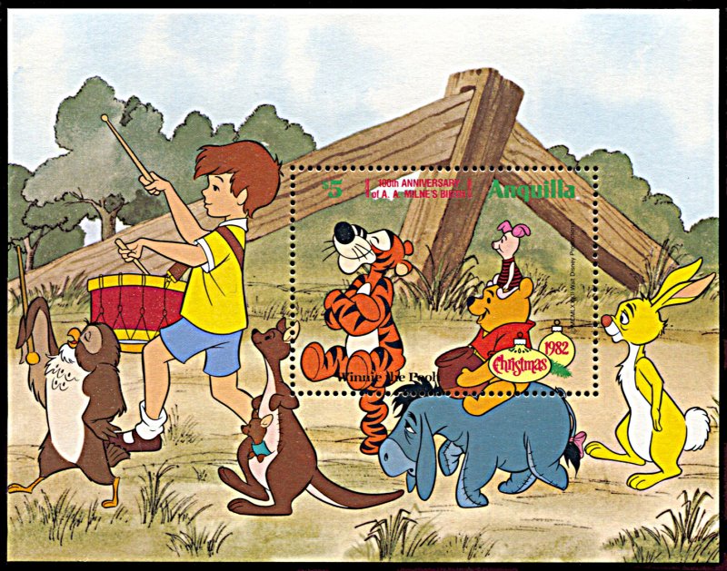 Anguilla 520, MNH, Disney Christmas 1982 Winnie the Pooh souvenir sheet