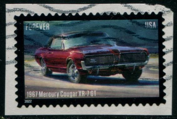 5718 US (60c) Pony Cars - Mercury Cougar XR-7 SA, used on paper