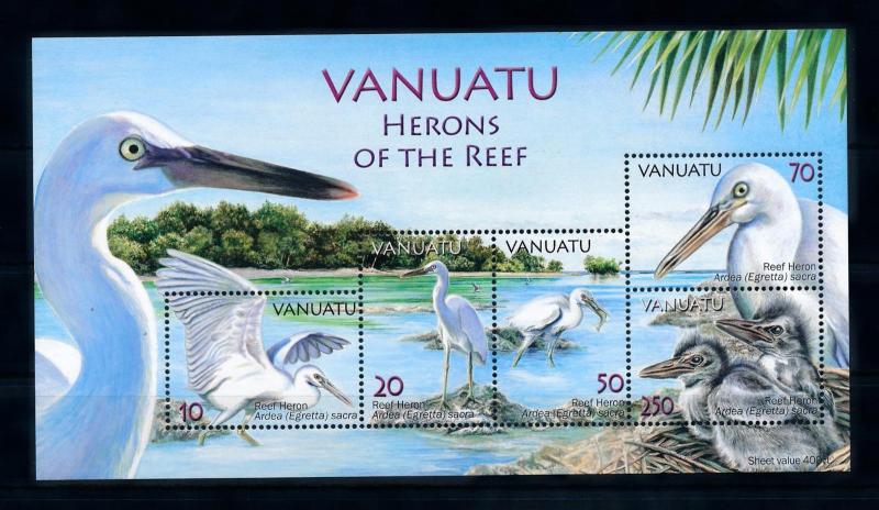 [39646] Vanuatu 2007 Birds Vögel Oiseaux Ucelli  Reef Heron MNH Sheet