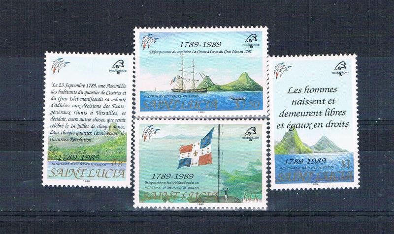 St Lucia 942-45 MNH set PHILEXFRANCE 1989 (S0931)+