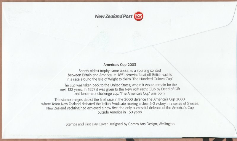 New Zealand 2003 America's Cup 2003 Mini Sheet FDC
