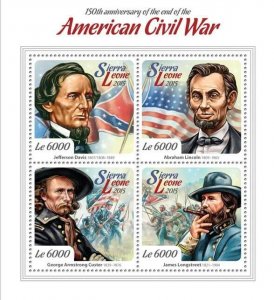 2015 SIERRA LEONE MNH. AMERICAN CIVIL WAR   |  Scott Code: 3304