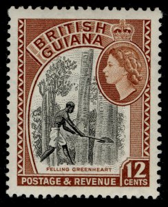 BRITISH GUIANA QEII SG338a, 12c black & light brown, NH MINT.