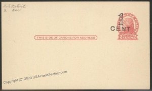 USA USPS Postal Card DETROIT S45-46 1c Overprint 2c Jefferson 111828