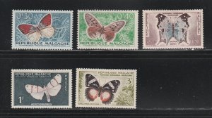 Malagasy Republic 306-310 MH Butterflies