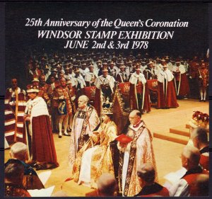 Great Britain 1978 CORONATION 25th.Anniversary WINDSOR STAMP EXHIBITION S/S MNH