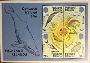 Falkland Islands 1984 Nature Conservation Minisheet MNH