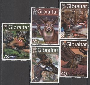Wb163 Gibraltar Fauna Wild Animals Prehistoric Wildlife Of Gibraltar Set Mnh
