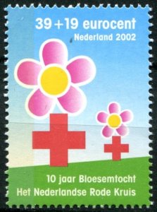 Netherlands Sc#B736 MNH, 39c+19c bl, grn & multi, Red Cross - 2002 (2002)