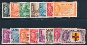 SARAWAK 180-194 MINT LH 1950 KGVI SET