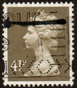 Great Britain  #MH230, Phosphor 2-bands yellow, Used, CV $1.60