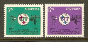 Albania #814-15 NH ITU Centenary