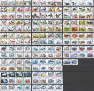 A0007 2014 MALDIVES FISHES BIRDS MARINE LIFE FAUNA OF INDIAN OCEAN !FULL SET MNH