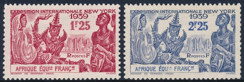 French Equatorial Africa 1939 New York World's Fair Set of 2 SG101-102 MH