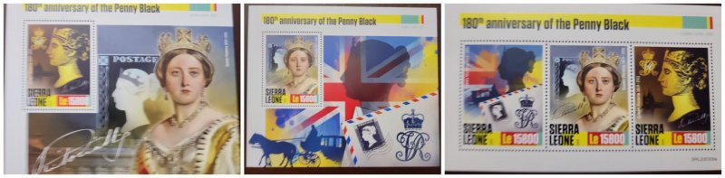 O) 2020 SIERRA LEONE, ANNIVERSARY OF PENNY BLACK, QUEEN VITORIA, CARRIAGE - MAIL