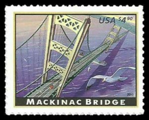 4438 Mackinac Bridge Priority Mail Single Mint/nh FREE SHIPPING