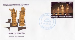 Congo 1983 Sc#672 CHESS PIECES (1) Official F.D.C.