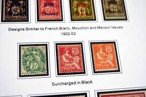 COLOR PRINTED FRENCH OFFICES ABROAD 1885-1944 STAMP ALBUM PAGES (66 ill. pages)