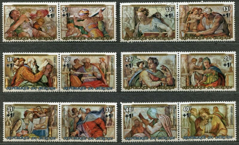 503 - BURUNDI - Art - Christmas 1975 - Michelangelo - Used Set