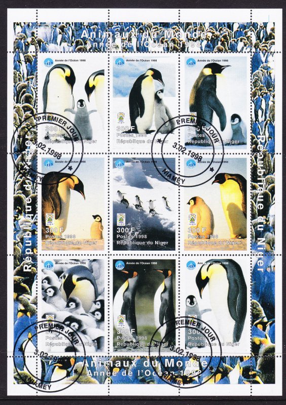 Niger 1998 Antarctic Penguins Sheet CTO