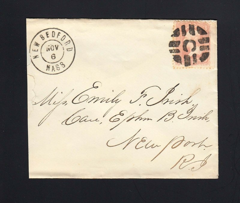 MASSACHUSETTS: New Bedford, MA 1860's #65 FANCY SEGMENTED c Cancel