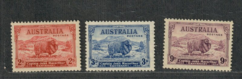 Australia Sc#147-149 M/NH/VF, Cv. $106.50