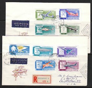 Hungary, Scott cat. C210-C218. Flight Development issue. First day cover. ^