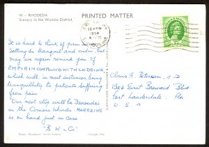 RHODESIA AND NYASALAND 1958 Dear Doctor Type B.W.&Co  Pic Post Card w 143 to USA