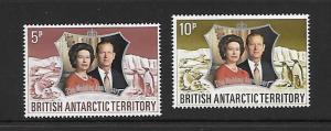 BRITISH ANTARCTIC TERR. SG42/3 1972 SILVER WEDDING MNH