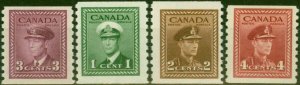 Canada 1948 Coil Set of 4 SG397-398a Fine LMM