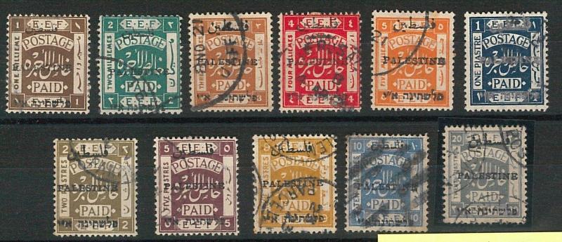 60947 -  PALESTINE - STAMPS:  SG # 47/57   Used - VERY FINE!!