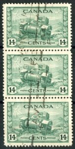 CANADA #259, USED VERTICAL STRIP OF 3, 1943, CAN093