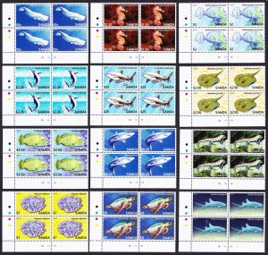 Samoa Threatened Species 12v SW Corner Blocks of 4 2014 MNH SC#1167-1178