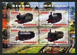 RWANDA - 2013 - Steam Locomotives #5 - Perf 4v Sheet - MNH - Private Issue