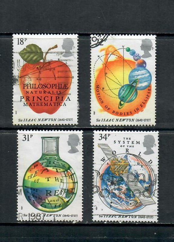 G.B 1987 COMMEMORATIVES  SET ISAAC NEWTON ISSUE USED  h 241122