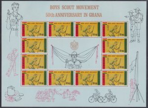 GHANA Sc # 308-10a BOY SCOUTS SHEETS of 12 + IMPERF S/S (See Description)